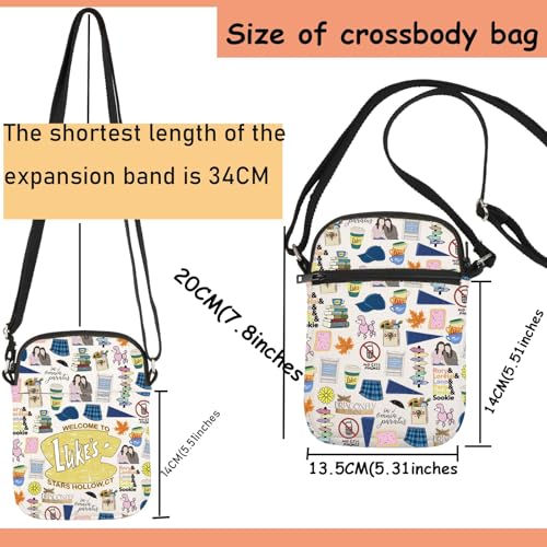 TSOTMO TV Show Merch Stars Hollow Messenger Bag for TV Fans Lukes Diner Gift Lorelai and Rory Gifts (HOLLOW Cross)2
