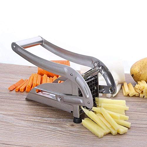 Image of Yorten French Fries Potato Chips Strip Cutting Cutter Machine Maker Slicer Chopper Dicer+2 Blades Maker Slicer Chopper Dicer + 2 Blades Material. Silver