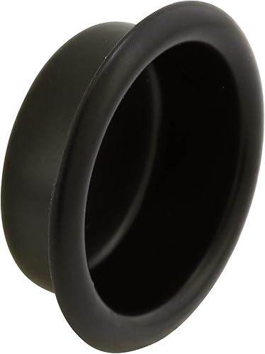Prime-Line N 7569 - Tirador de dedo para puerta de armario, 34 pulgadas, acabado negro mate (paquete de 4)