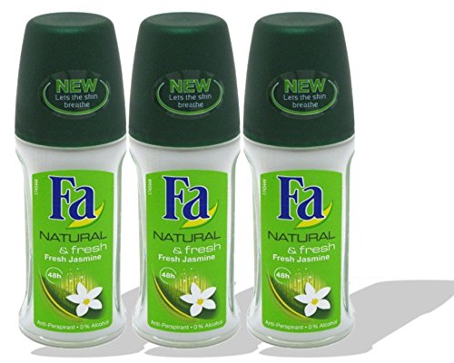 Fa Deodorant 1.7oz Roll-On Natural Fresh Jasmine (3 Pack)