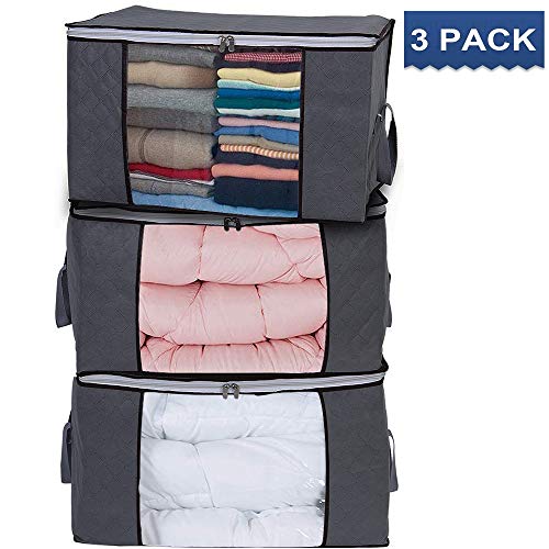 Vieshful Storage Bag Clothes Large Capacity Thick Fabric Organizer for Comforters Blankets Bedding