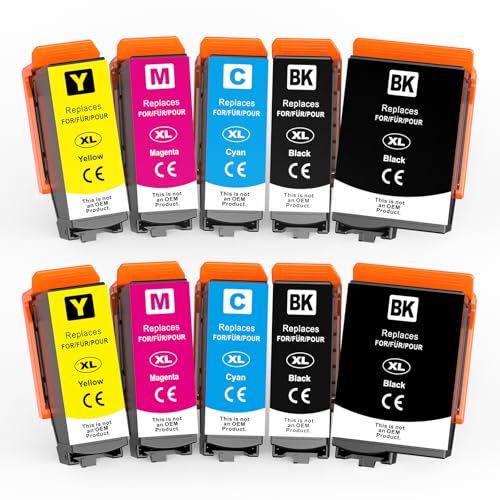 Q-image Compatible T202XL Compatible printer cartridges Replacement for Epson Compatible T202XL Ink cartridges Multipack Work for Epson Expression Premium XP-6000 XP-6005 XP-6100 XP-6105 (10-Pack)