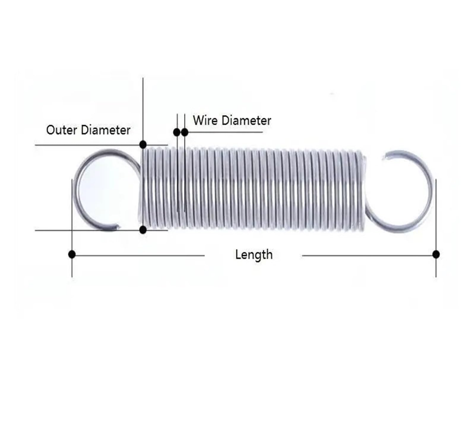 5Pcs 0.7 Mm Tension Spring With Hooks A2 Stainless Steel 0.7mm Wire Dia Extension Springs Outer Dia 5 6 - 8mm Length 15 - 160mm - 13