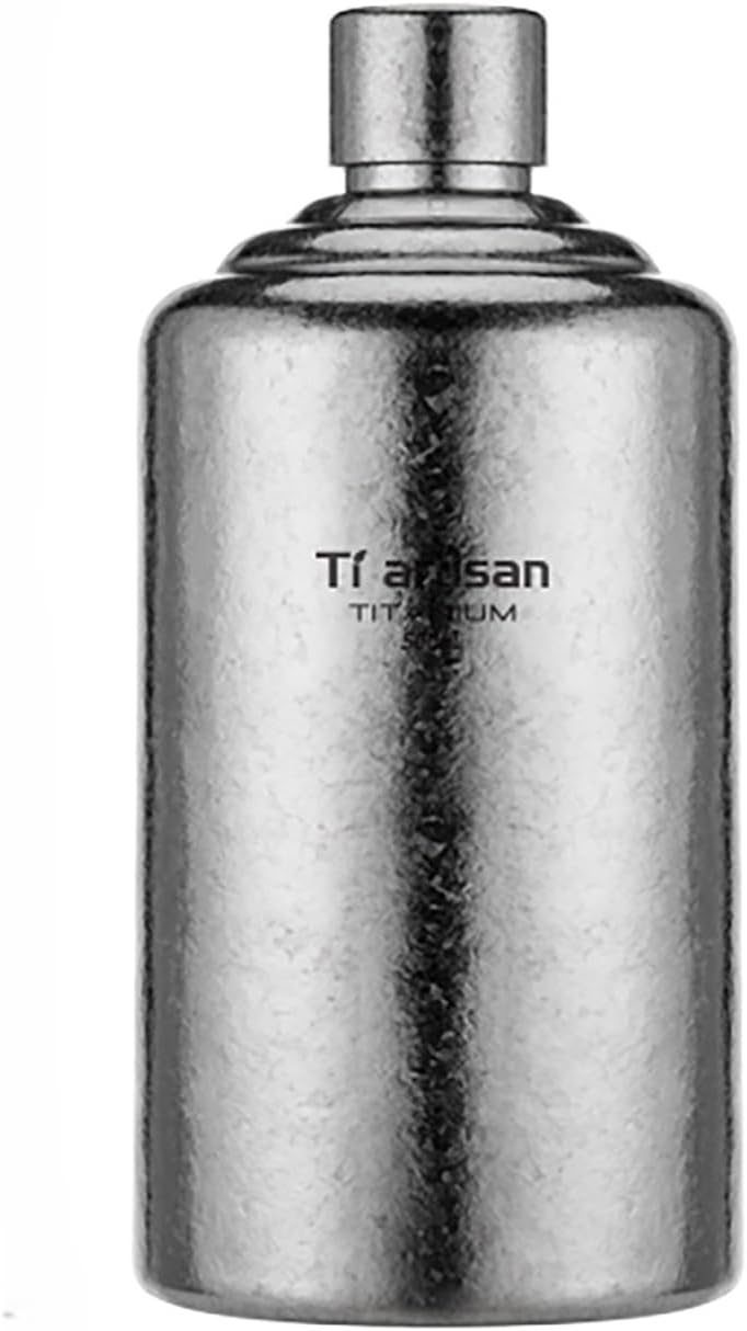 Titanium Wine Flask With Funnel Camping Flask Wine Bottle Titanium Hip Flask for Men Pocket Camping Flasks For Liquor 16.9fl oz