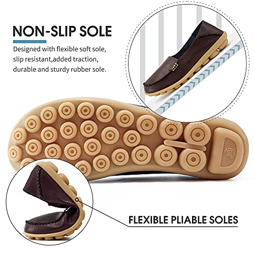 Image of DUOYANGJIASHA Loafers for Women Comfortable Slip-On Business Casual Moccasins - Lightweight & Cushioned Driving Mocs Boat Shoes with Memory Foam Flats for Work Travel