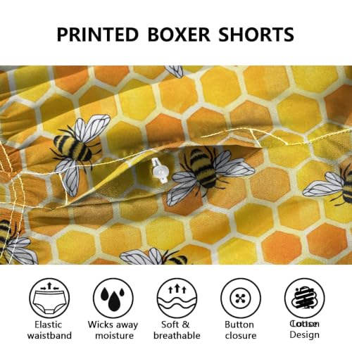 Image of Men's Boxer Shorts Cotton Loose Underwear with Button Fly