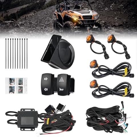 KEMIMOTO UTV Turn Signal Kit, Universal UTV ATV Street Legal Turn Signal with Rocker Switch, 110D Horn, Plug and Play Blinker Kit Compatible With Polaris, Can-Am, Kawasaki, Arctic Cat, CFMOTO, Pioneer Cover
