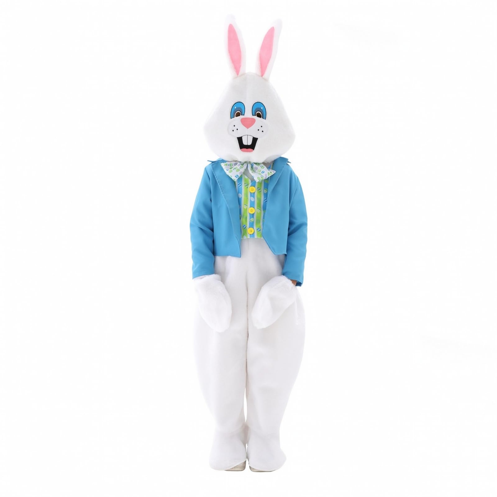TISHITA Costume da Coniglio Bambini Tuta Travestimento Maschera Coprimani in Poliestere Morbido con Apertura Frontale Facile E Stile Adatto per Recite