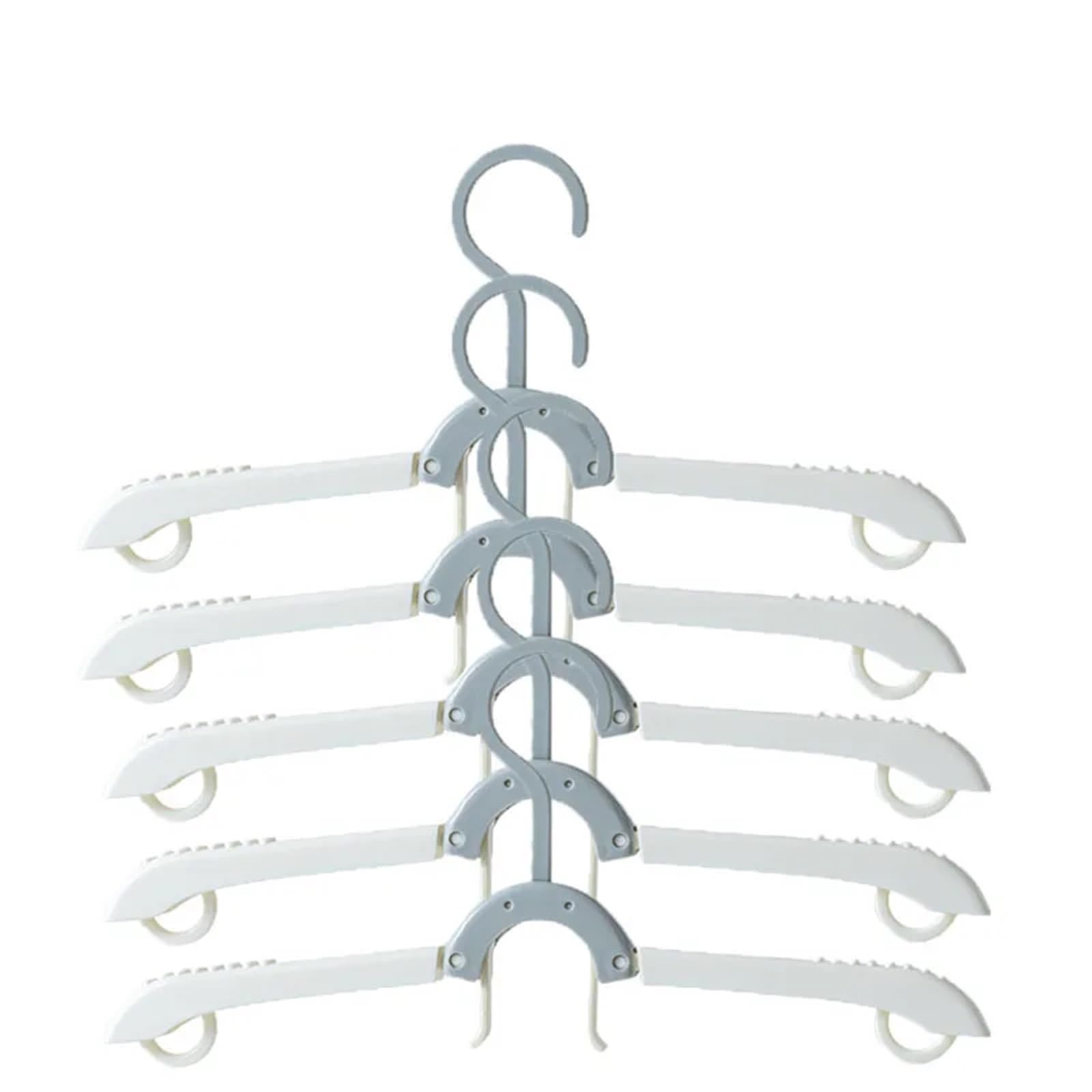 Travel Hangers Multi Function Travel Hanger Folding Clothes Rack Portable Laundry Drying for Business Trips and Home Use(Grey-White-5PCS)