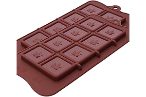 PJ Marijuana BOLD Leaf Chocolate Mold Trays Set 2 Pack (Weed Chocolate Mold)