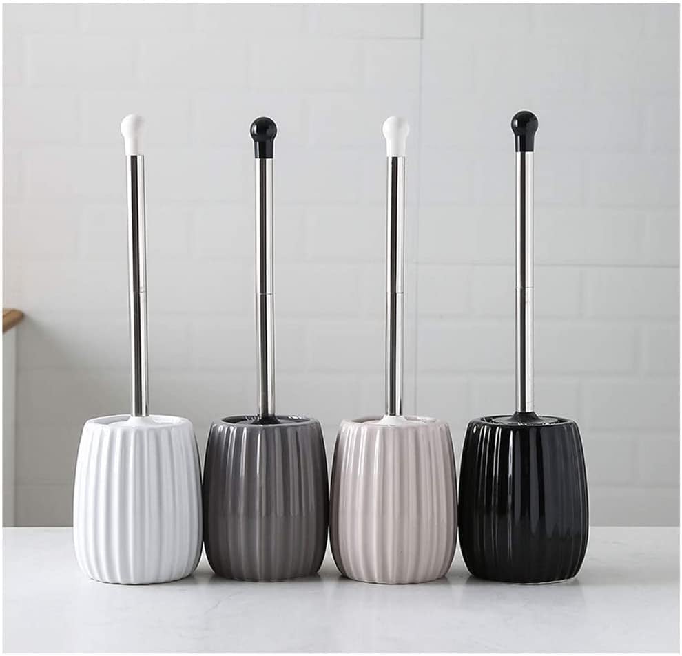 Toilet Brush for Bathroom Toilet Brush and Holder Set, Creative Ceramic Toilet Brush, Deep-Cleaning Toilet Bowl Brush for Bathroom Toilet Cleaning Toilet Cleaner Brushes (Color : Grey, Size image 5