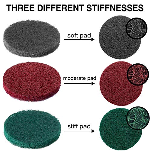 Image of HUAWELL 29 Pieces Drill Brush Attachments Set,Scrub Pads & Sponge-Power Scrub Pad Cleaning Kit-Cleaning Kit for Bathroom Surface, Grout, Tub, Shower, Kitchen, Auto,Tile, Corner