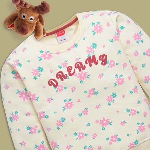 Image of LuvLap Baby Girls Full Sleeve Sweatshirt & Pyjama Set