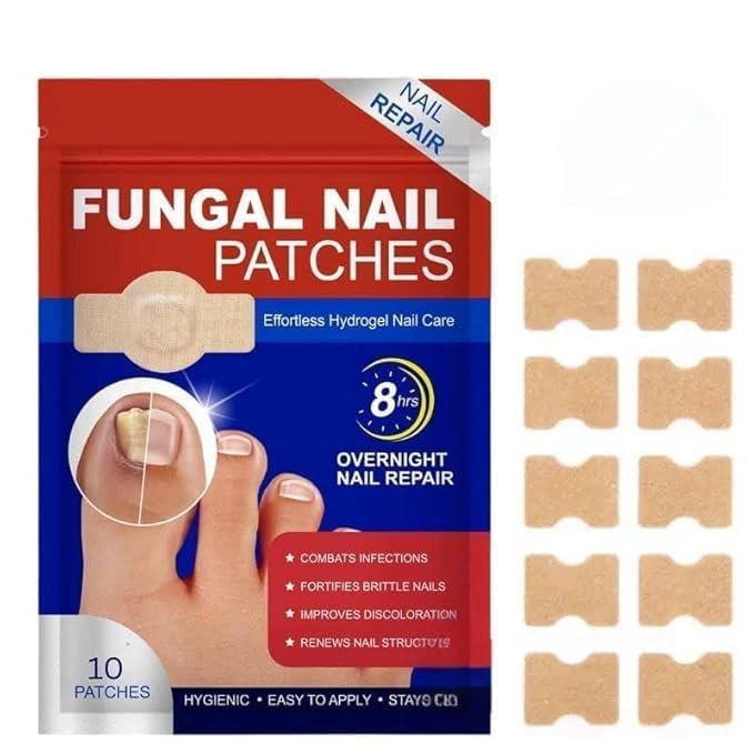 Nail Repair Patches | Fungal Nail Treatment Patch | Overnight Hydrogel Nail Care for Infections, Discoloration & Brittle Nails | 10 Patches