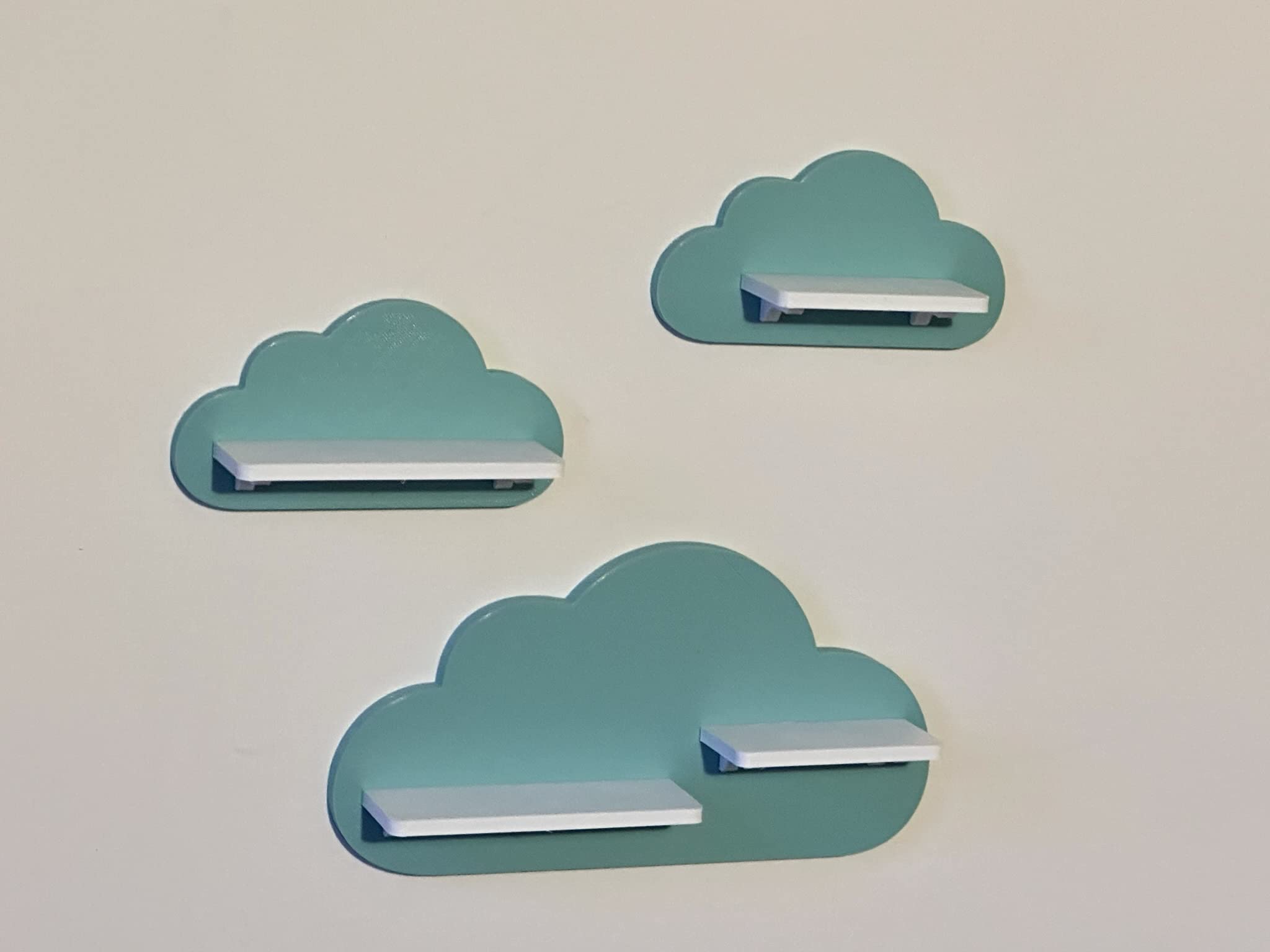 PsGreen Set of 3 clouds suitable / compatible with Toniebox Tonie figures (light green/turquoise), see description - Image 2