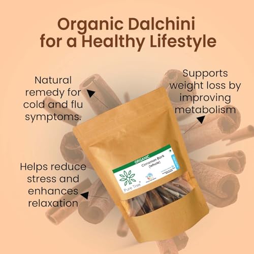 Image of Pure Tree Certified Organic Dalchini Whole | 850 g | Cinnamon Stick | Cinnamon Bark | Spices Whole | Garam Masala | Sweet Aroma & Flavour
