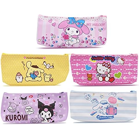 My Melody Pencil Cases 5 PCS Pencil Case for Kid Stationery Organizer Large Capacity Pen Pouch Children's Cartoon Pencil Case Waterproof Pencil Pouch for Kids Gifts Cover