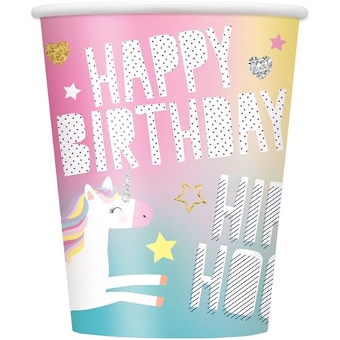 Unique Unicorn Party Paper Cups - 8 Count Cover