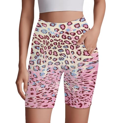 Leggings cortos de gimnasio Amzbeauty con bolsillos, mallas de yoga moradas talla M