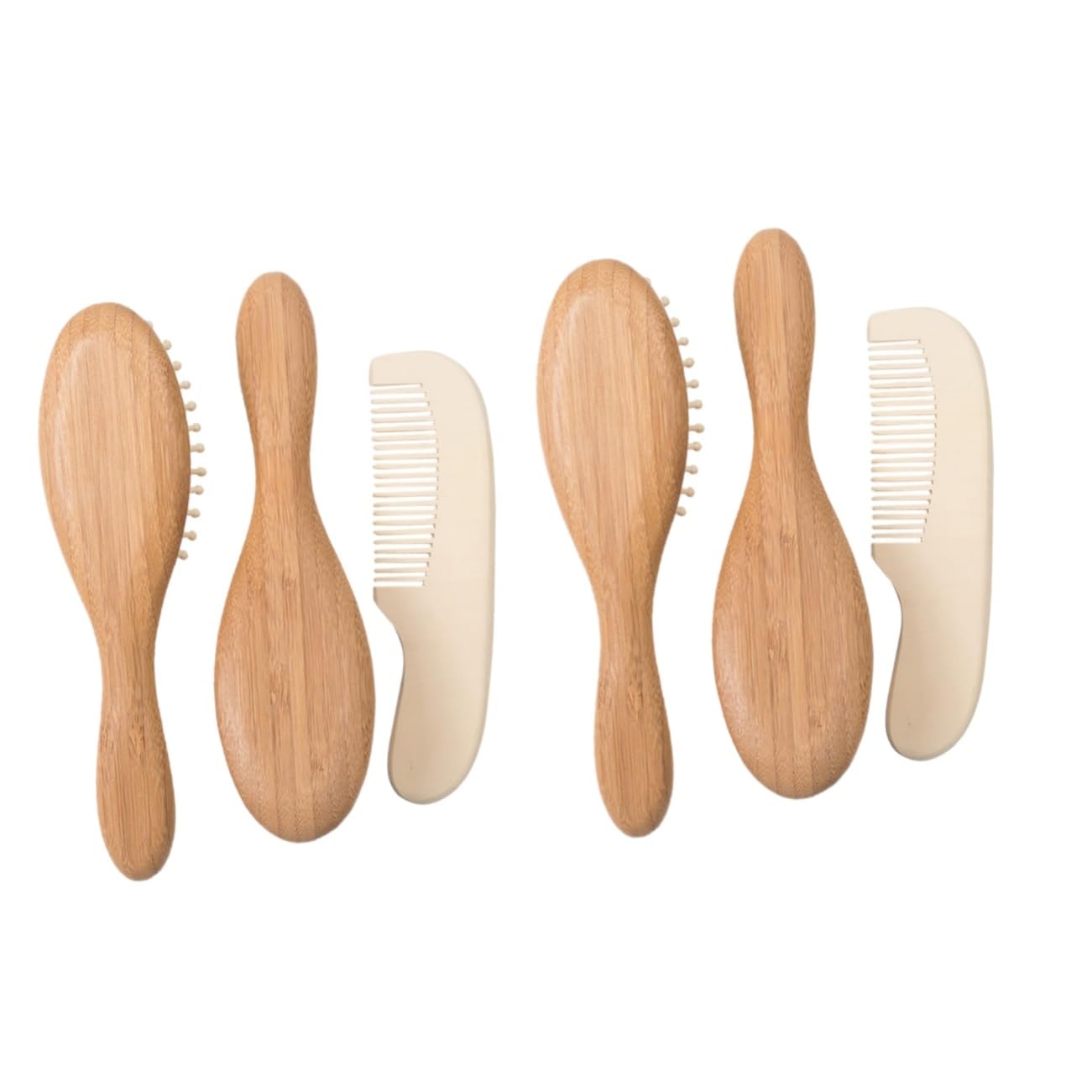 Didiseaon Juego de 2 Cepillos para El Cabello para Bebés Kit de Cuidado para Bebés Cepillo para La para La Piel del Bebé 3 Piezas