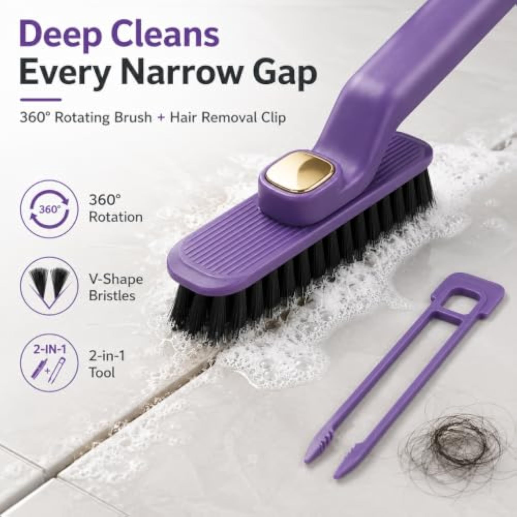 Multi-Function Rotating Crevice Cleaning Brush