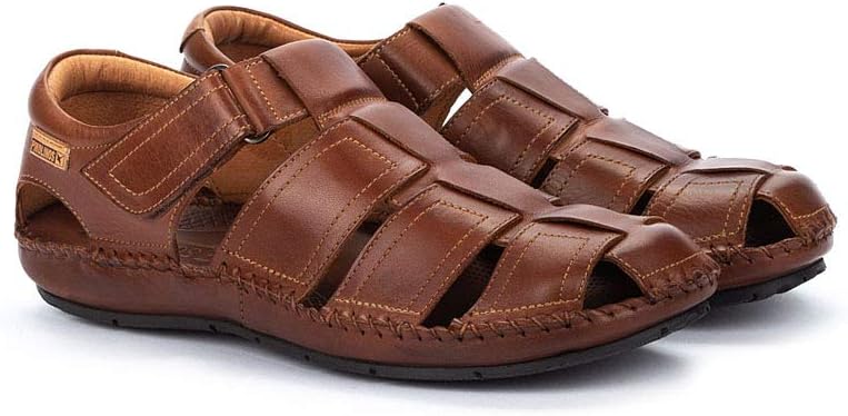PIKOLINOS Tarifa 06J-5433 Men's Sandals - Premium Calfskin Leather - Cushioned Insole, Hook & Loop Closure, Lightweight Sole - Spring and Summer Style and Comfort