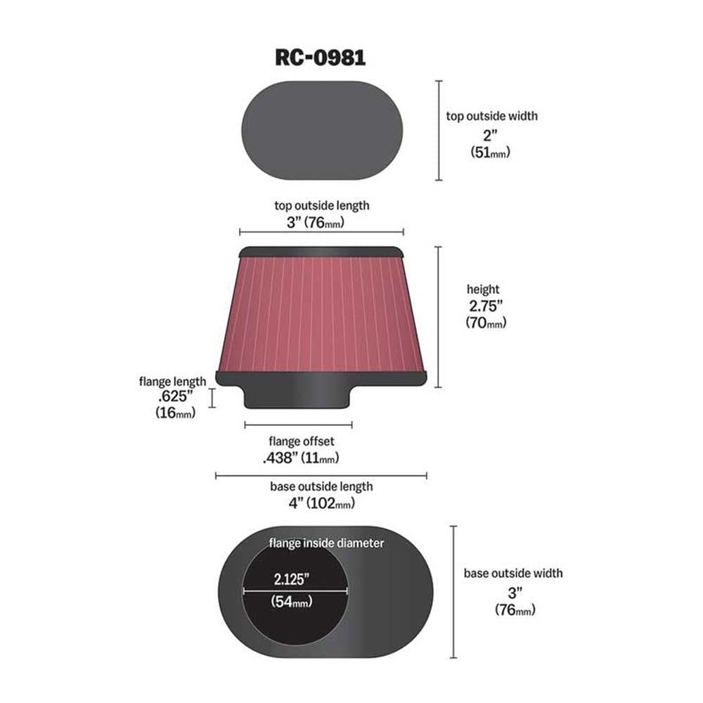 K&N Motorcycle Air Filter: Clamp On Pod