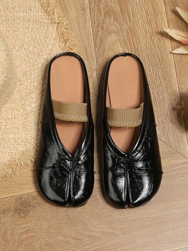 Geerta Tabi Shoes Split Toes Mules Women Cute Y2K Retro Trendy Non Slip Backless Slip on Wide Round Toes Dress Slippers Comfort Wear Shoes House Indoor Outdoor Vacation2
