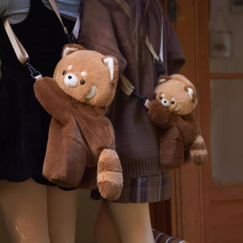 Kawaii Panda Bag Kawaii Purse Kawaii Crossbody Bag Kawaii Sling Bag Cute Plush Purse Bag Kawaii Accessories (brown,Small)3