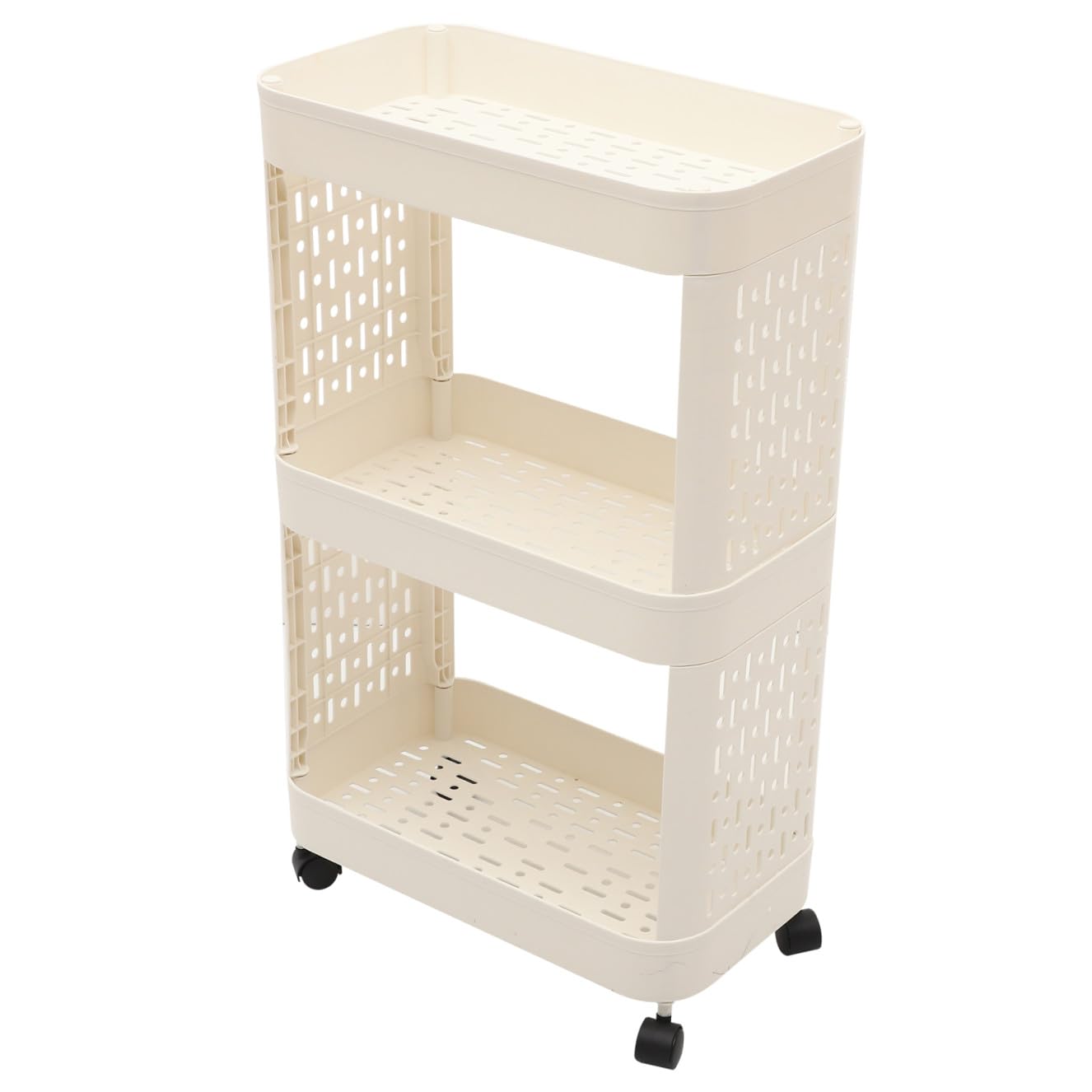 Scaffale Portaoggetti Ruote in Plastica Stabile, Carrello Organizer per Bagno, Cucina e Camera da Letto, Mensola Multistrato per Snack, Libri e Giocattoli, Contenitore Multifunzione la Casa