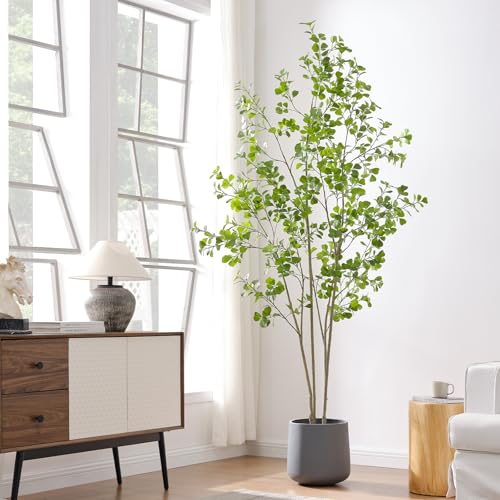 Keeplush 8ft Artificial Ficus Tree with Heart-Shaped Leaves - Lush & Full Branches, 95