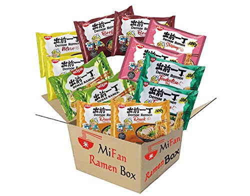 MiFan Ramen Box - Il Preferito Della Famiglia con 15 pz Deame Ramen Istantanei da Nissin per un'Esplosione di Sapori 5 Gusti Diversi