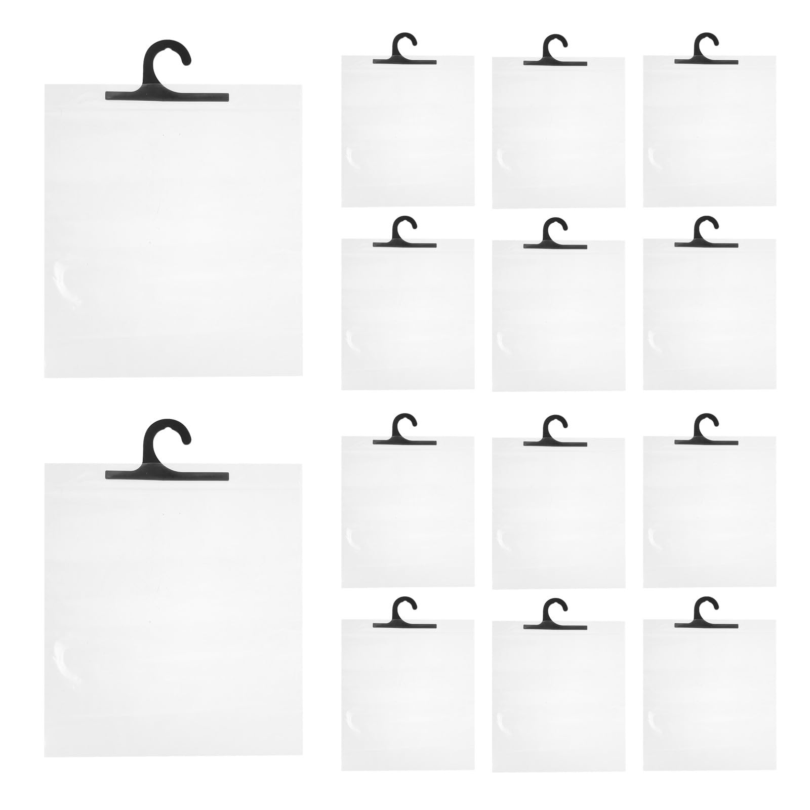 25 sacchetti trasparenti da appendere con gancio - 11x10 pollici, sacchetti riutilizzabili in plastica per libri e cuffie - Custodia con cerniera impermeabile per aule, biblioteche, casa