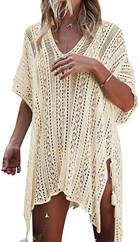 AnniBlue Women Summer Swimsuit Bikini Beach Swimwear Crochet Cover up Blue