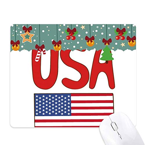 Tapis de souris drapeau américain rouge accessoire de bureau en caoutchouc antidérapant