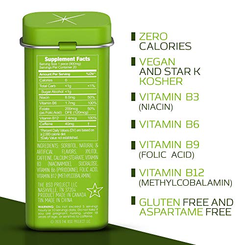 Viter Energy Caffeinated Mints - 40Mg Caffeine, B Vitamins, Sugar Free Vegan Breath Mint. Powerful Energizing Boost. 2 Energy Mints Replace 1 Coffee, Gum, Chews, Gummies, Candy (Spearmint, 6 Pack) #TOP2