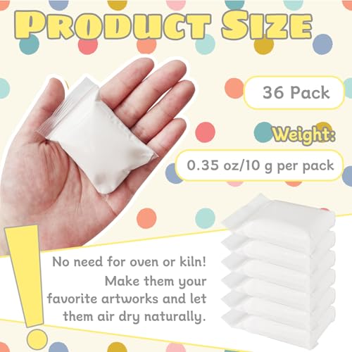 36 Pack White Air Dry Foam Clay,12.6oz Modeling Foam Clay,White Soft Modeling Clay for Arts & Crafts,Birthday Gift,Family & Classroom Rewards