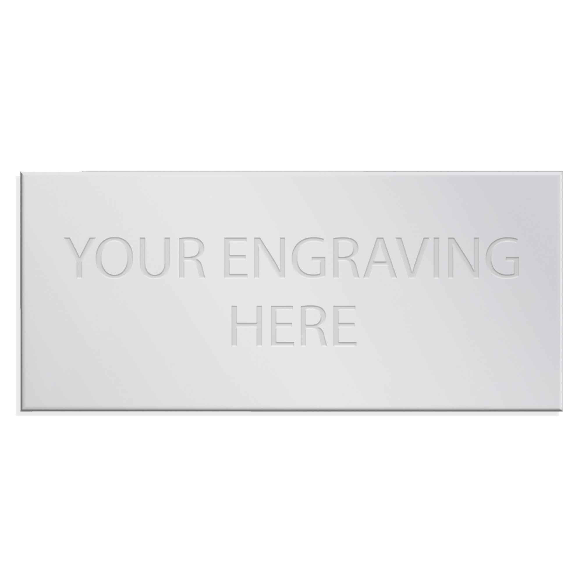 TROPHIESPLUSMEDALS Silver Engraving Plate Square Cut - Self-Adhesive Metal | 43 x 19mm | Trophy & Plaque Personalisation
