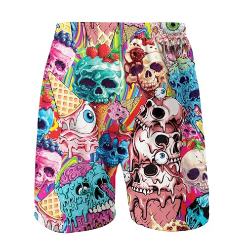 Funny Halloween Pumpkin Hawaiian Shorts for Men Spooky Holiday Beach Hawaiian Mens Shorts Gift for Men4