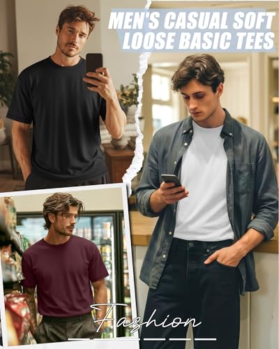 Image of Neer 3 Pack Big and Tall T-Shirts for Men L-7xl Tops | Large Casual Stretch Workout Tees, Short Sleeve Crewneck Oversized Shirts, Classic Summer Outfits, Comfy Basic Loose Clothes