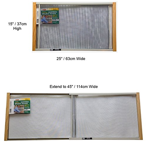 Frost King, AWS1045 WB Marvin Adjustable Window Screen, 15" high, fits 25 - 45" wide