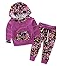 Baby Girls Floral Hoodie+ Floral Pant Set Leggings 2 Piece Outfits for 6M-3Y (6-12Months, Purple-red)