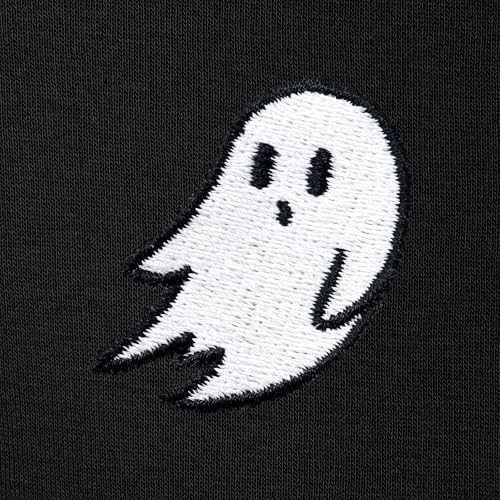 DALIX Ghost Embroidery Relaxed Hoodie Soft Fleece Sweatshirt Drawcord Fit Lounge Mens2