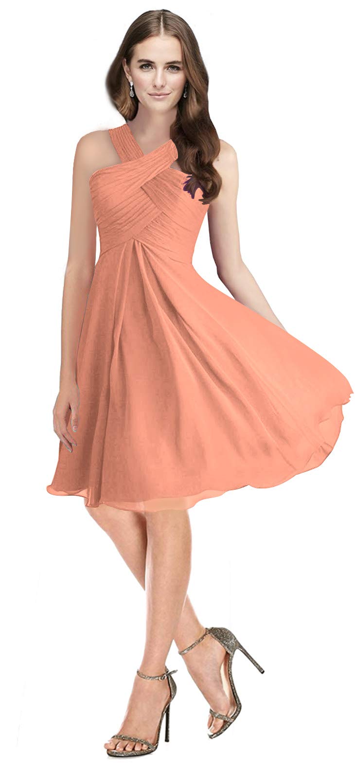 Thaliadress Womens Short Cross Neck Bridesmaid Dress Prom Gown T212lf |  Desertcart Barbados