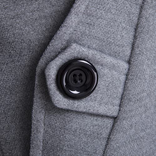 Image of Lu's Chic Men's Double Breasted Coat Korean Trenchcoat Fashion Dress Jacket Slim Fit Business Casual