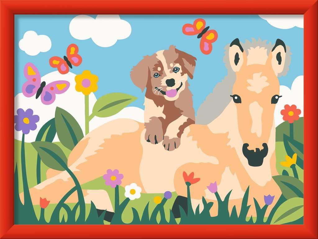 CreArt, Paint by Numbers Children - Foal and Puppy