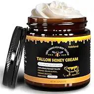 Beef Tallow for Skin - 100% Grass - Fed Beef Tallow with Organic Beeswax and Honey, Tallow and Honey Balm - Deep Wrinkle-Fighting Moisturizer, Suitable for All Skin Types(4.2 oz)