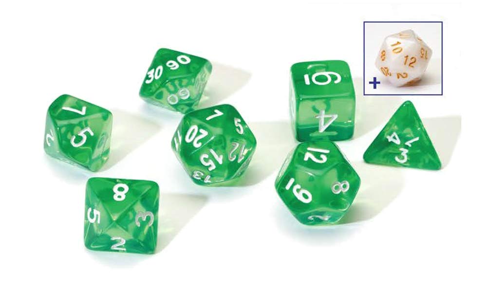 Sirius Dice - Translucent Green Poly Dice Set