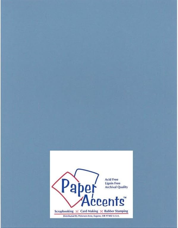 PA Paper Accents Heavyweight Smooth Cardstock 8.5 x 11 Twilight, 100lb colored cardstock paper for card making, scrapbooking, printing, quilling and crafts, 25 piece pack