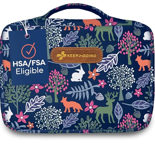 Image of KeepGoing Large Home First Aid Kit for Kids – 270 Pc. for Car, Home, Dorm, & Boat with Latex-Free Bandages – 10 x 7 x 3.5 in. Travel First Aid Kit (Woodland)